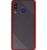 Étui rigide à combinaison de couleurs pour Galaxy A50 Rouge