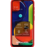 Étui rigide à combinaison de couleurs pour Galaxy A50 Rouge