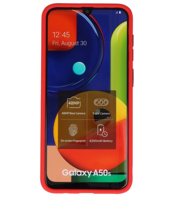 Étui rigide à combinaison de couleurs pour Galaxy A50 Rouge