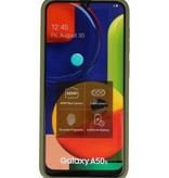 Étui rigide à combinaison de couleurs pour Galaxy A50 vert