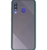 Étui rigide à combinaison de couleurs pour Galaxy A50 vert foncé