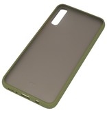 Hoesjes geschikt voor Samsung Combinazione di colori Custodia rigida per Galaxy A70 verde