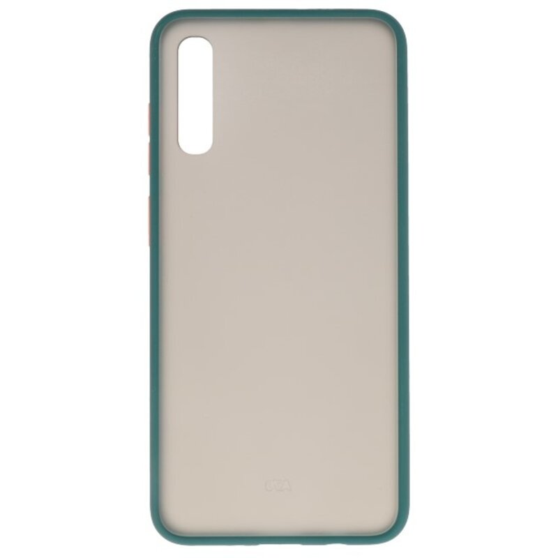 Étui rigide à combinaison de couleurs pour Galaxy A70 vert foncé