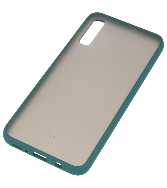 Combinación de colores Estuche rígido para Galaxy A70 Verde oscuro