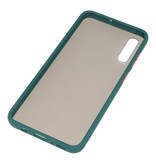 Étui rigide à combinaison de couleurs pour Galaxy A70 vert foncé
