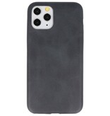 Leder Design TPU Hülle für iPhone 11 Pro Schwarz