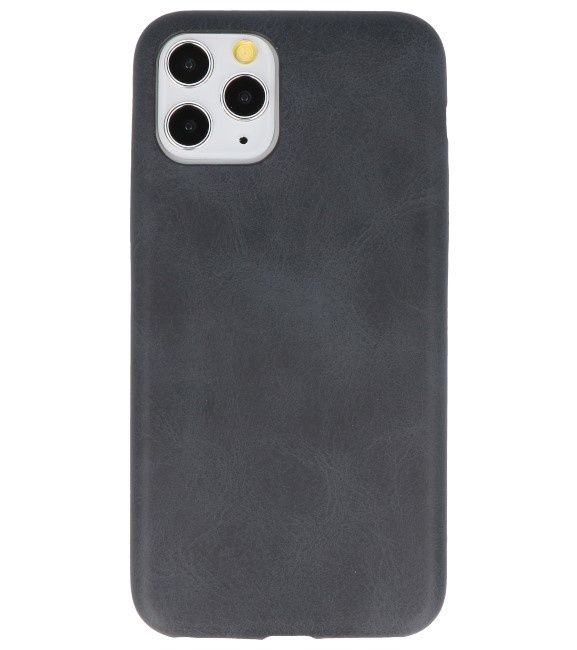 Leder Design TPU cover voor iPhone 11 Pro Zwart