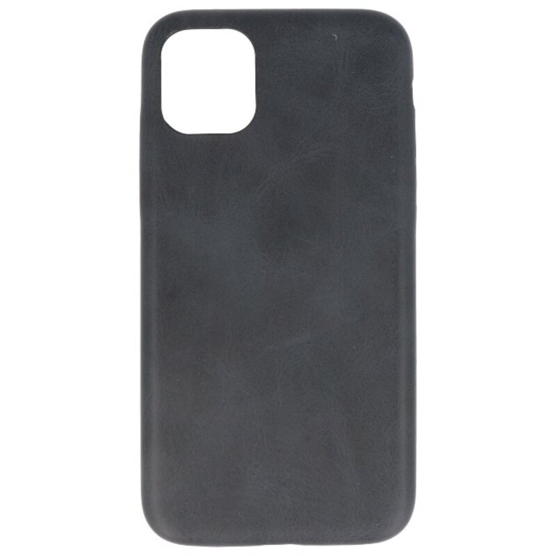 Leder Design TPU cover voor iPhone 11 Pro Zwart