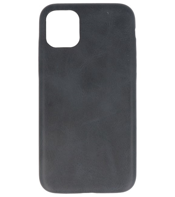 Læder Design TPU cover til iPhone 11 Pro Sort