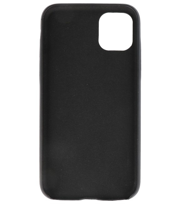 Leder Design TPU cover voor iPhone 11 Pro Zwart