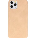 Leder Design TPU cover voor iPhone 11 Pro Beige