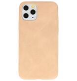 Funda de TPU de diseño de cuero para iPhone 11 Pro Beige