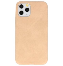 Cover in TPU di design in pelle per iPhone 11 Pro Beige