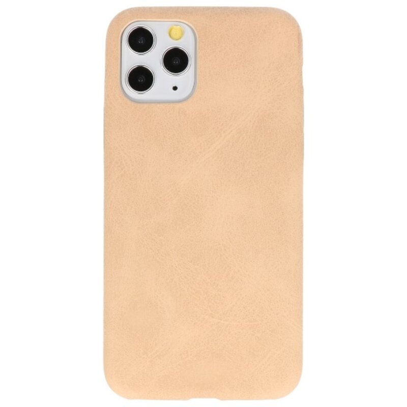 Cover in TPU di design in pelle per iPhone 11 Pro Beige