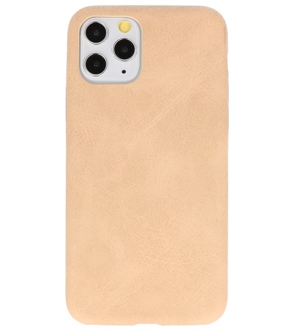 Læder Design TPU-cover til iPhone 11 Pro Beige