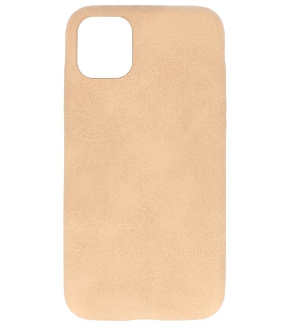 Læder Design TPU-cover til iPhone 11 Pro Beige