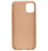Cover in TPU di design in pelle per iPhone 11 Pro Beige