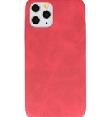 Cover in TPU di design in pelle per iPhone 11 Pro rosso