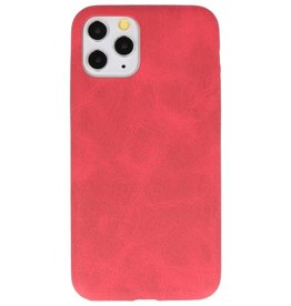 Coque en cuir TPU Design pour iPhone 11 Pro Rouge