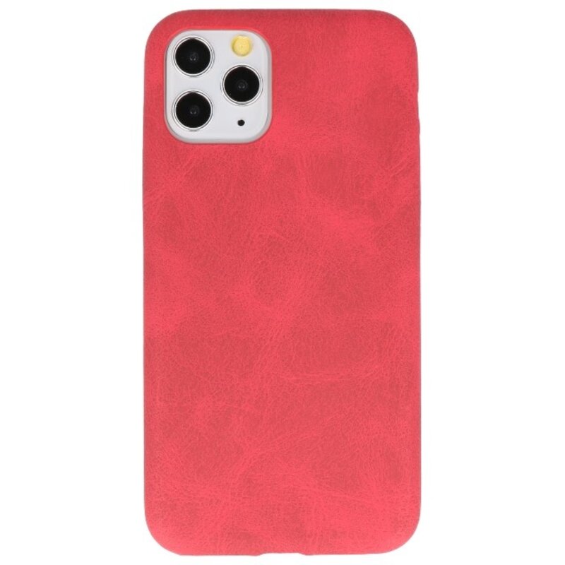 Cover in TPU di design in pelle per iPhone 11 Pro rosso