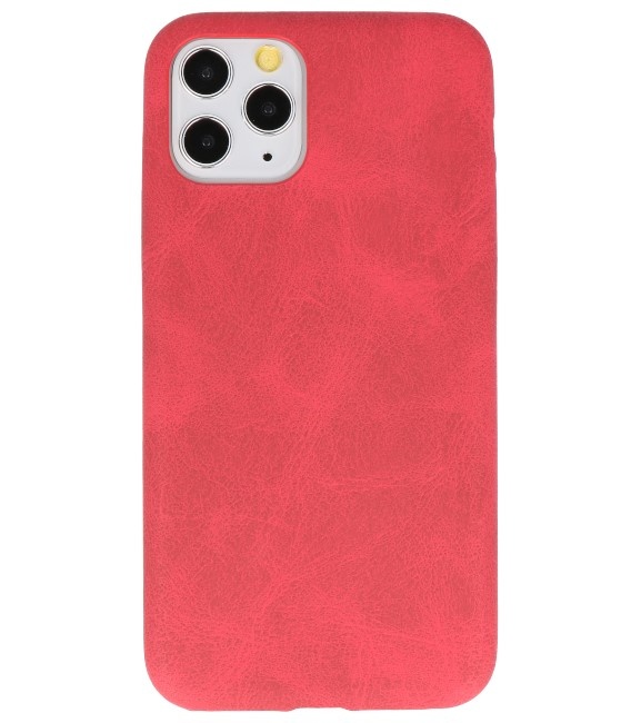 Læder Design TPU cover til iPhone 11 Pro Red