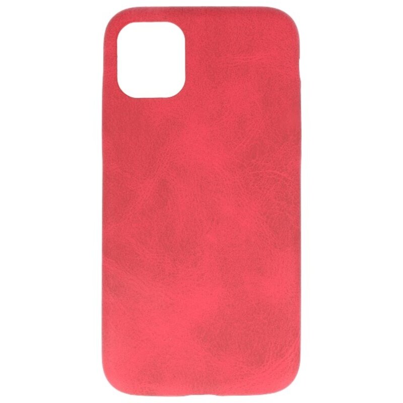 Cover in TPU di design in pelle per iPhone 11 Pro rosso