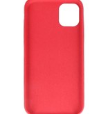 Funda de TPU de diseño de cuero para iPhone 11 Pro Red