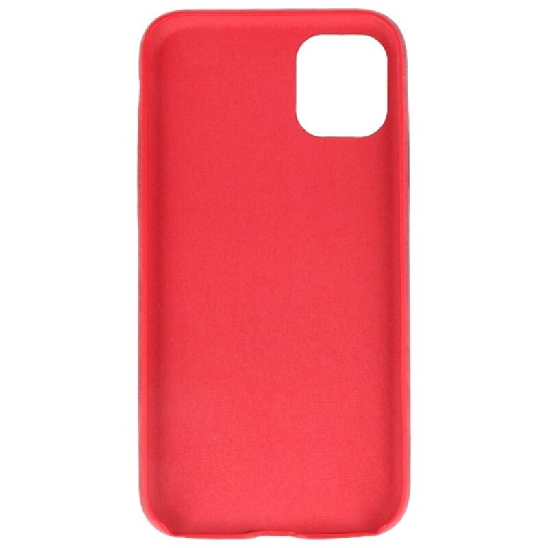 Cover in TPU di design in pelle per iPhone 11 Pro rosso