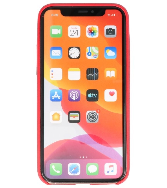 Leather Design TPU cover for iPhone 11 Pro Red