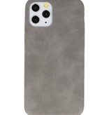 Coque en cuir TPU Design pour iPhone 11 Pro Gris