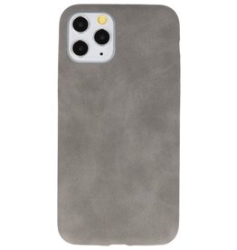 Læder Design TPU cover til iPhone 11 Pro Grey