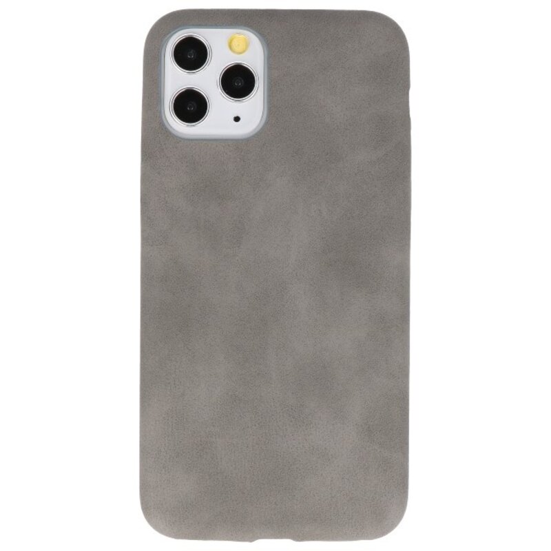 Coque en cuir TPU Design pour iPhone 11 Pro Gris