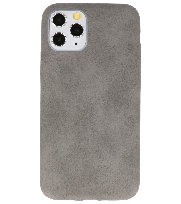 Coque en cuir TPU Design pour iPhone 11 Pro Gris