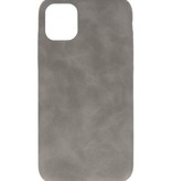 Læder Design TPU cover til iPhone 11 Pro Grey