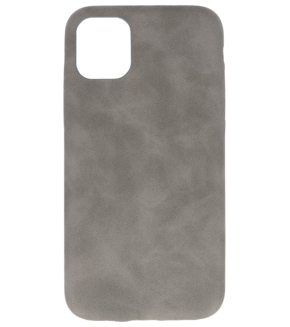 Funda de TPU de diseño de cuero para iPhone 11 Pro Grey