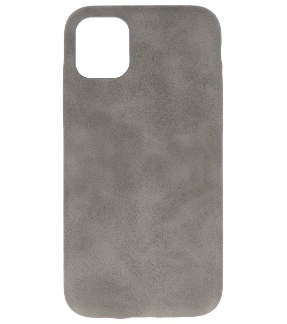 Læder Design TPU cover til iPhone 11 Pro Grey