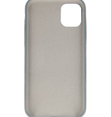 Cover in TPU di design in pelle per iPhone 11 Pro grigio