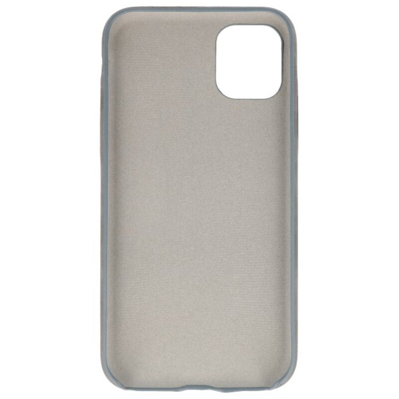 Cover in TPU di design in pelle per iPhone 11 Pro grigio