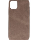 Cover in TPU di design in pelle per iPhone 11 Pro marrone scuro