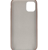 Cover in TPU di design in pelle per iPhone 11 Pro marrone scuro