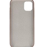 Leder Design TPU cover voor iPhone 11 Pro Donker Bruin