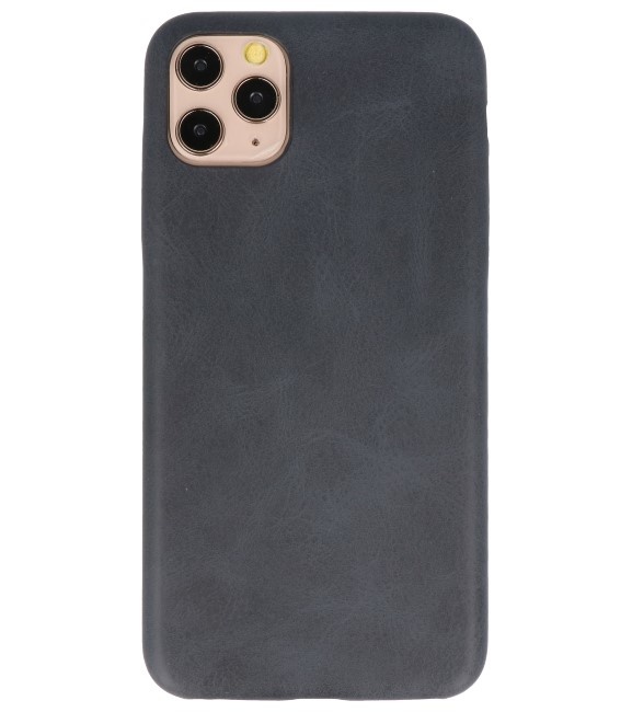 Læder Design TPU cover til iPhone 11 Pro Max Sort