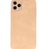 Cover in TPU di design in pelle per iPhone 11 Pro Max Beige