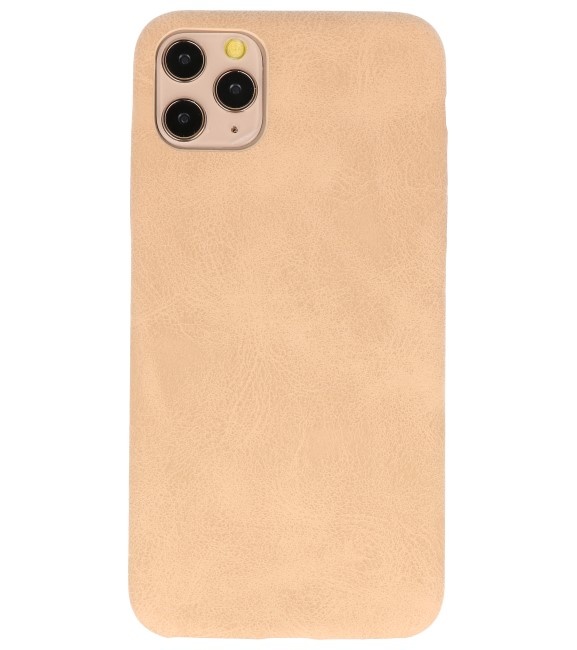 Cover in TPU di design in pelle per iPhone 11 Pro Max Beige