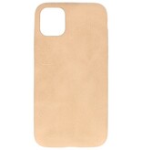 Cover in TPU di design in pelle per iPhone 11 Pro Max Beige