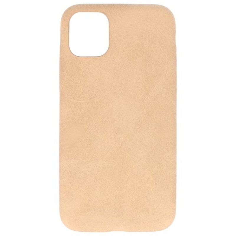 Cover in TPU di design in pelle per iPhone 11 Pro Max Beige