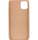 Læder Design TPU cover til iPhone 11 Pro Max Beige