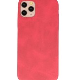 Coque en cuir TPU Design pour iPhone 11 Pro Max Rouge