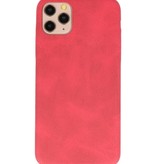 Cover in TPU di design in pelle per iPhone 11 Pro Max Red