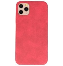 Leder Design TPU Hülle für iPhone 11 Pro Max Red